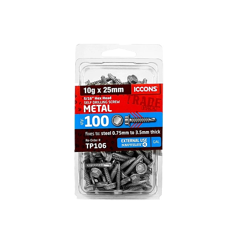 Trade Pack - Self Drilling Hex with Sealing Washer - Coarse Thread