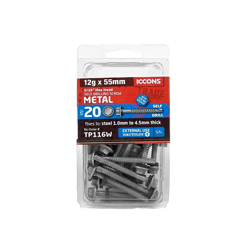 Trade Pack - Self Drilling Hex with Sealing Washer - Coarse Thread