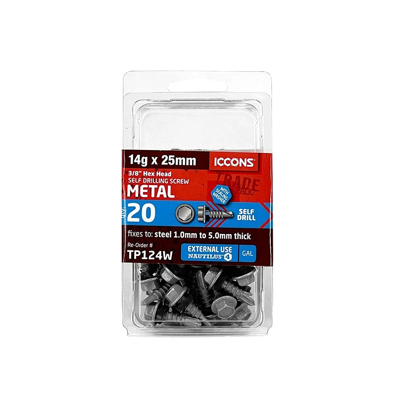 Trade Pack - Self Drilling Hex with Sealing Washer - Coarse Thread