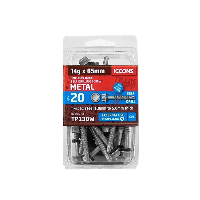 Trade Pack - Self Drilling Hex with Sealing Washer - Coarse Thread