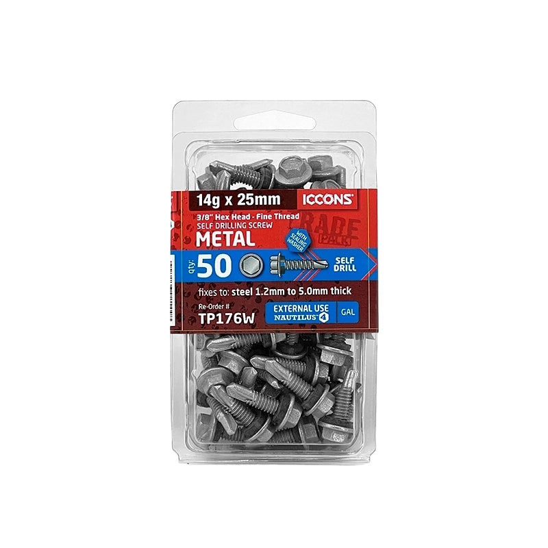 Trade Pack - Self Drilling Hex with Sealing Washer - Fine Thread
