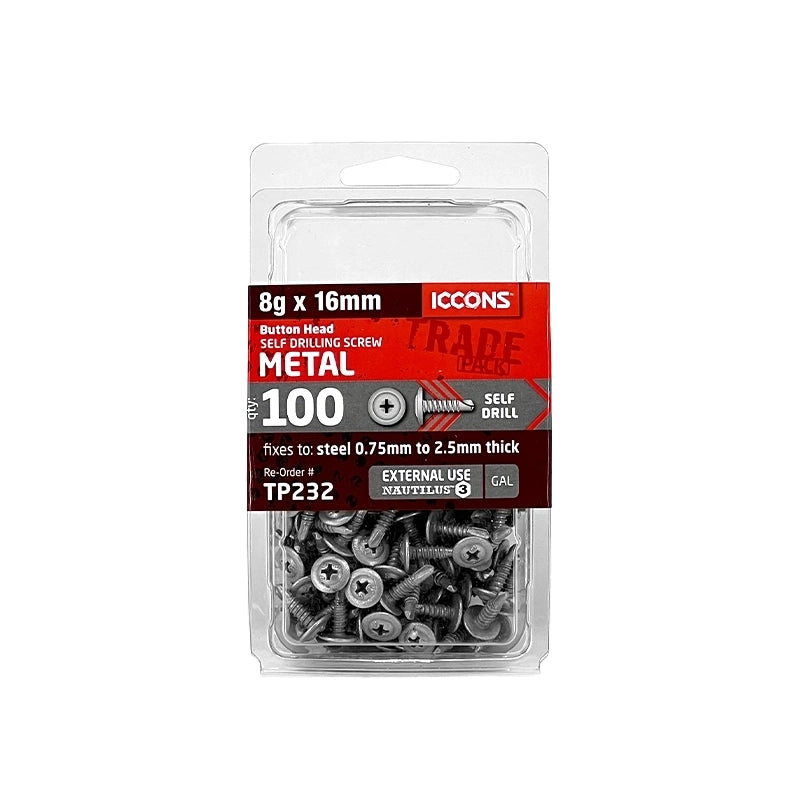 Trade Pack - Self Drilling Button Head - Coarse Thread