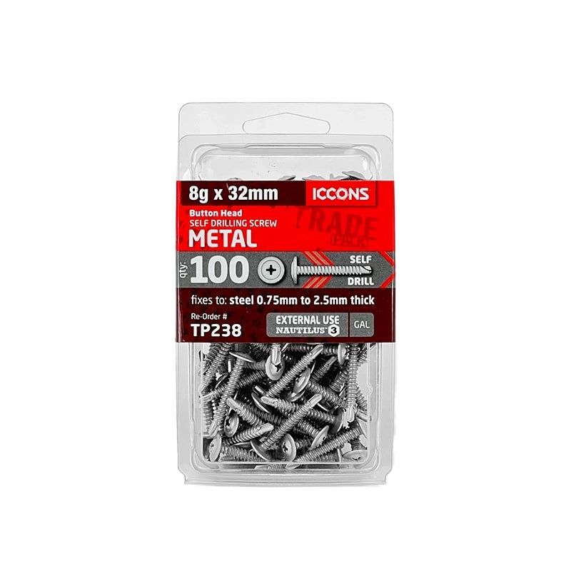 Trade Pack - Self Drilling Button Head - Coarse Thread