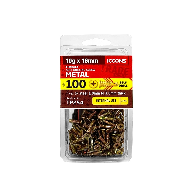 Trade Pack - Self Drilling Flathead - Coarse Thread