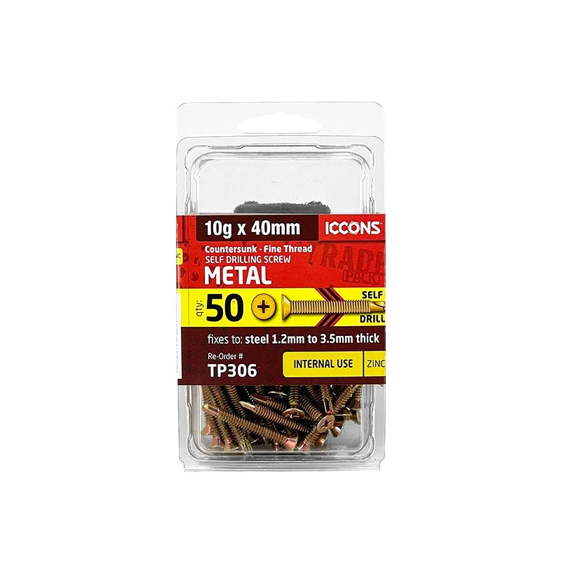 Trade Pack - Self Drilling Countersunk Head - Fine Thread