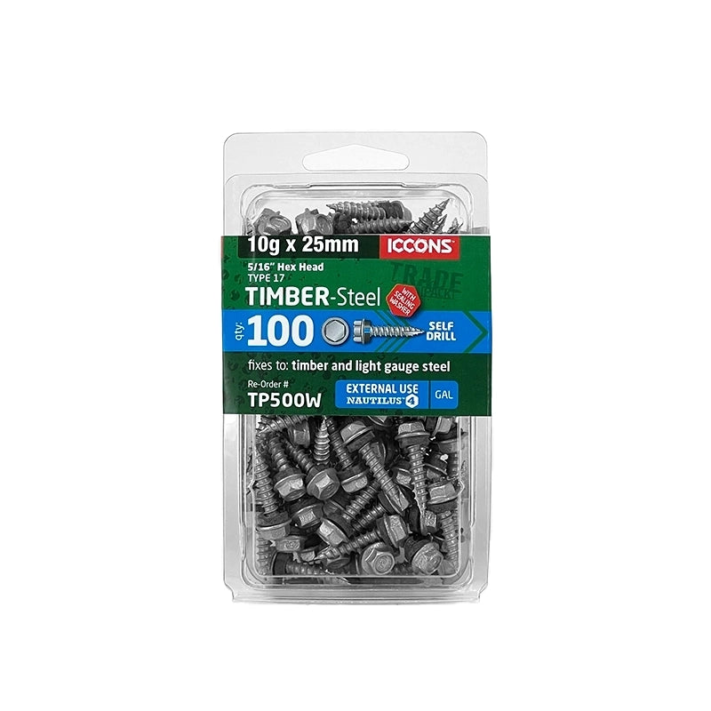 Trade Pack - Type 17 Hex with Sealing Washer - Coarse Thread