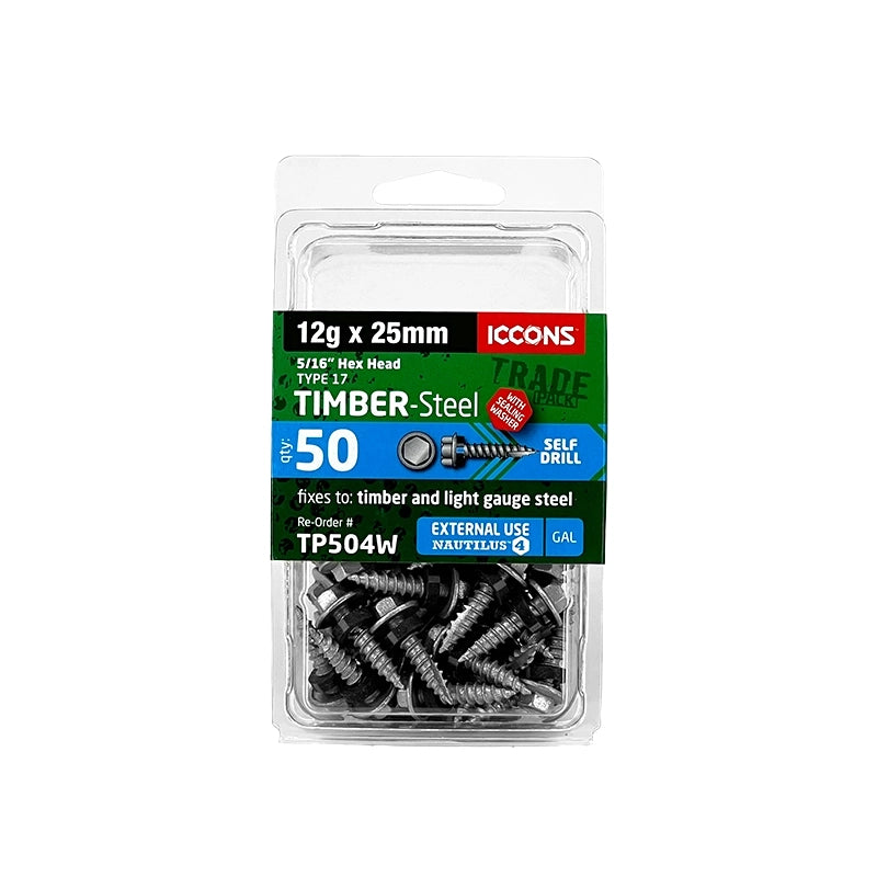 Trade Pack - Type 17 Hex with Sealing Washer - Coarse Thread