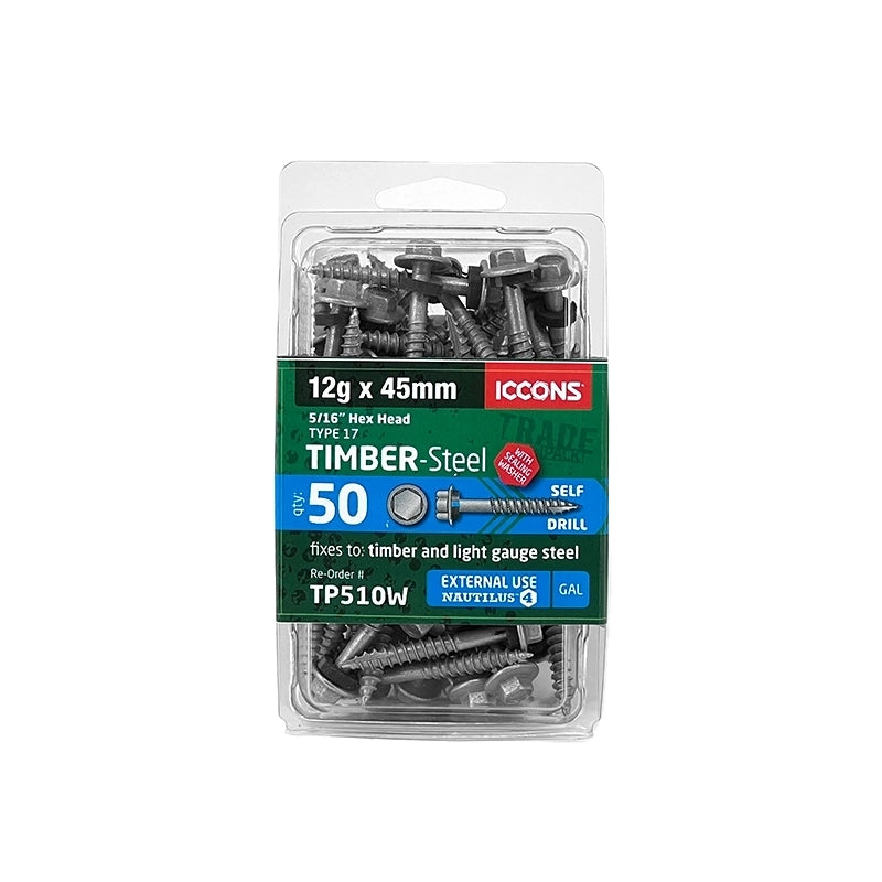 Trade Pack - Type 17 Hex with Sealing Washer - Coarse Thread