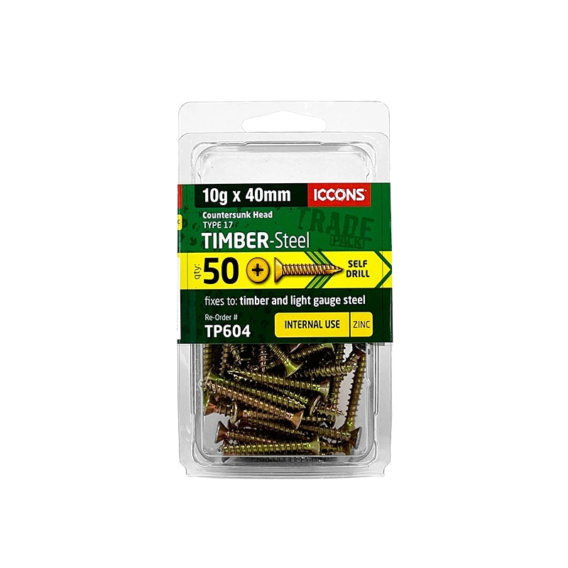 Trade Pack - Type 17 Countersunk Head - Coarse Thread