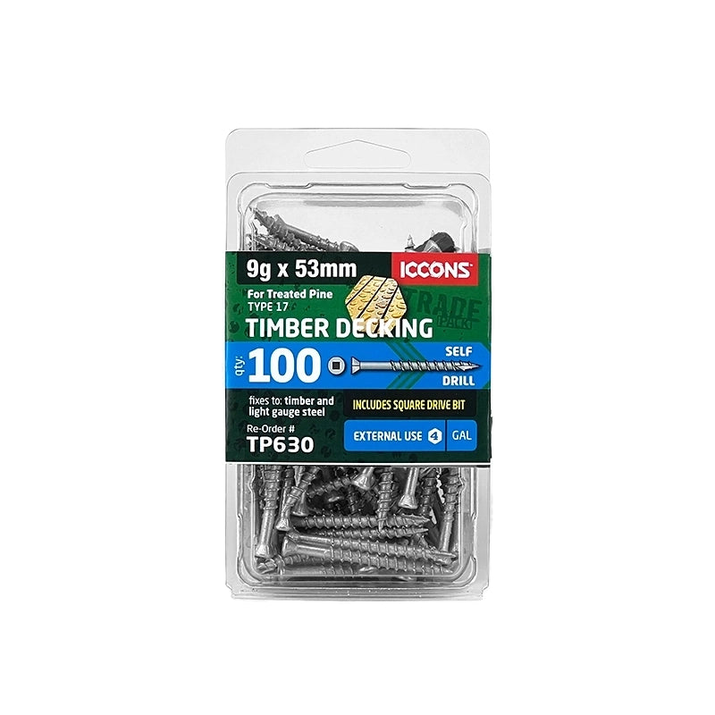Trade Pack - Trim Head Decking Screw with Top Coat - Coarse Thread