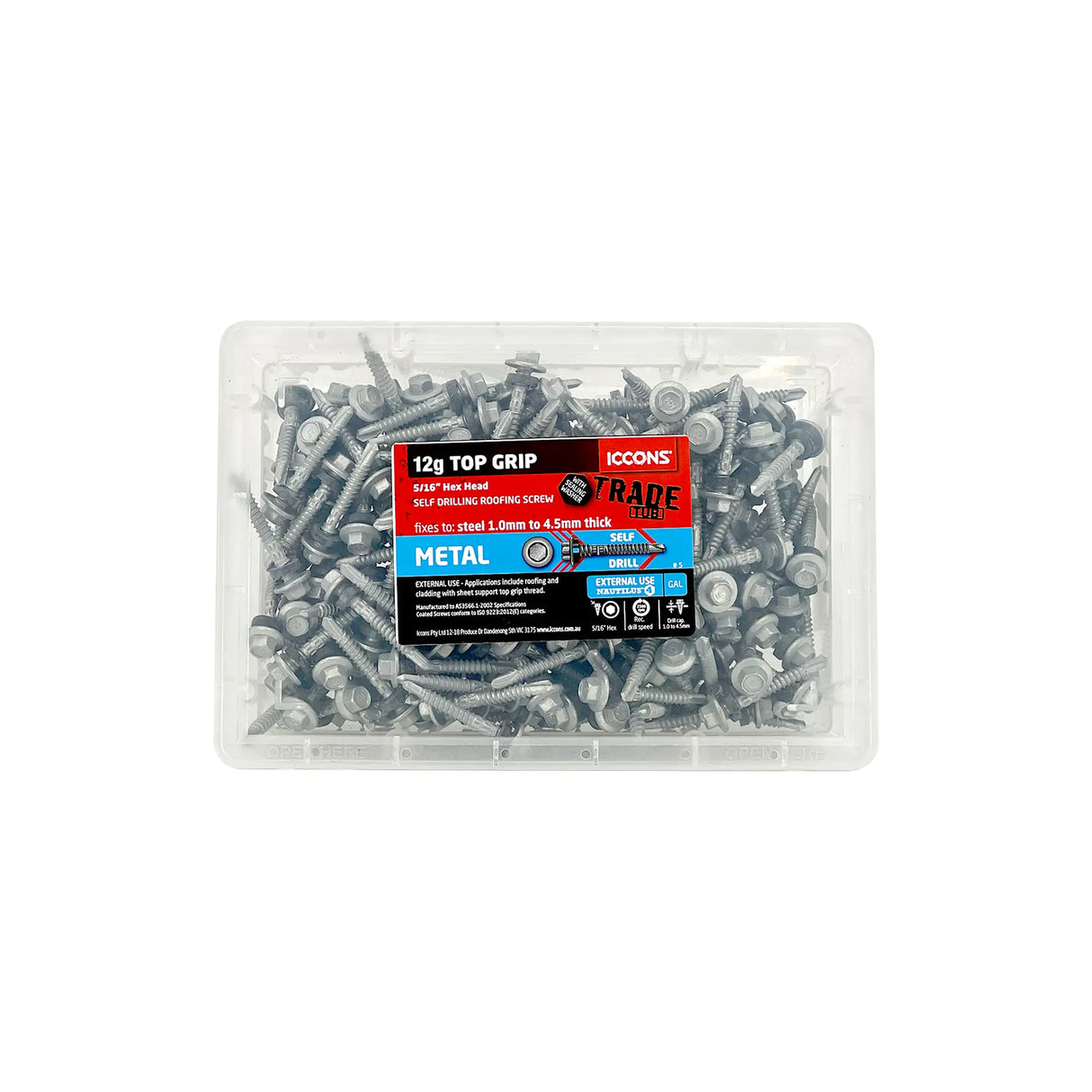 Trade Tub - Self Drilling Hex Top Grip with Sealing Washer - Coarse Thread