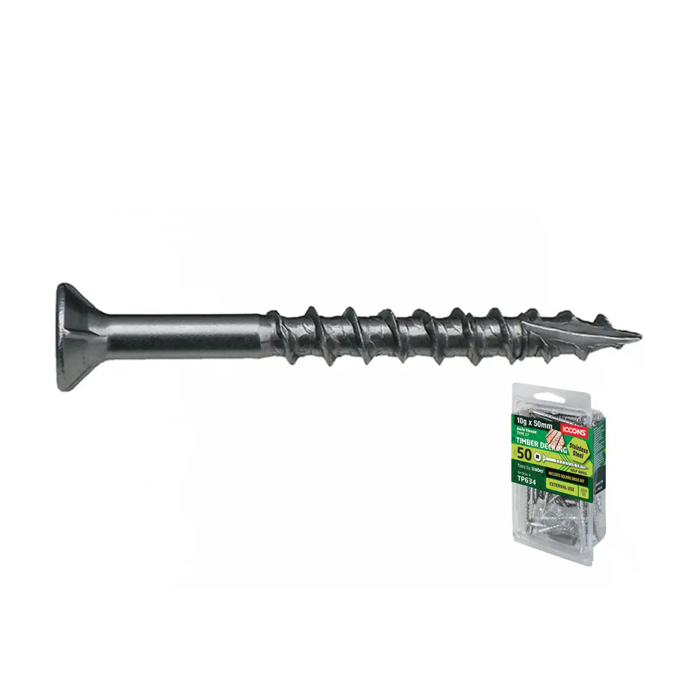 Trade Pack - Knife Thread Decking Screw - Coarse Thread