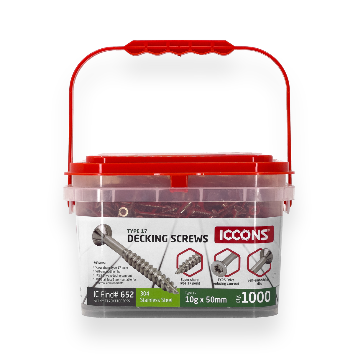 Decking Screw Kit - 304 Stainless Steel - Type 17 - 1000 Pack