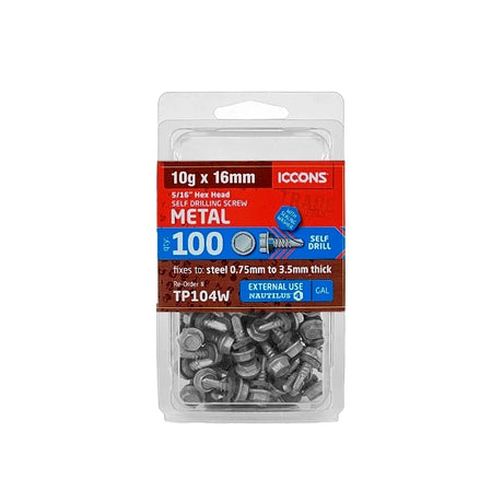 Trade Pack - Self Drilling Hex with Sealing Washer - Coarse Thread