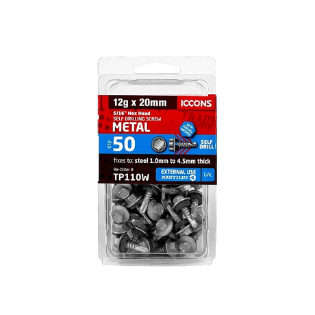Trade Pack - Self Drilling Hex with Sealing Washer - Coarse Thread