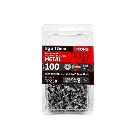 Trade Pack - Self Drilling Button Head - Coarse Thread