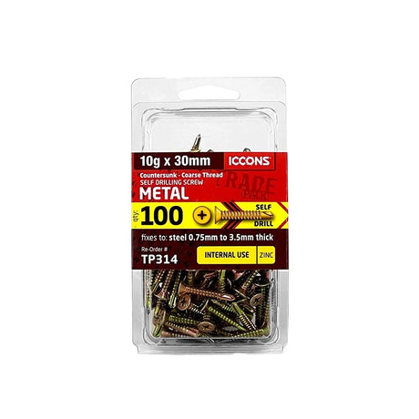 Trade Pack - Self Drilling Countersunk Head - Coarse Thread