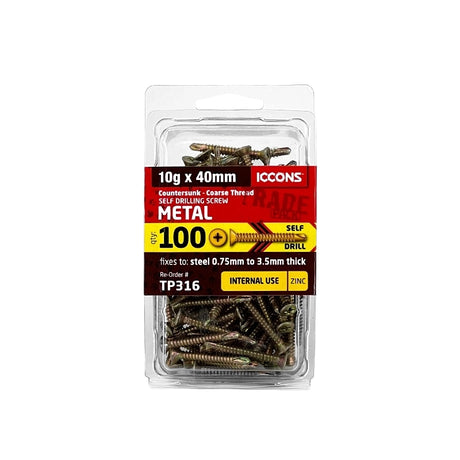 Trade Pack - Self Drilling Countersunk Head - Coarse Thread