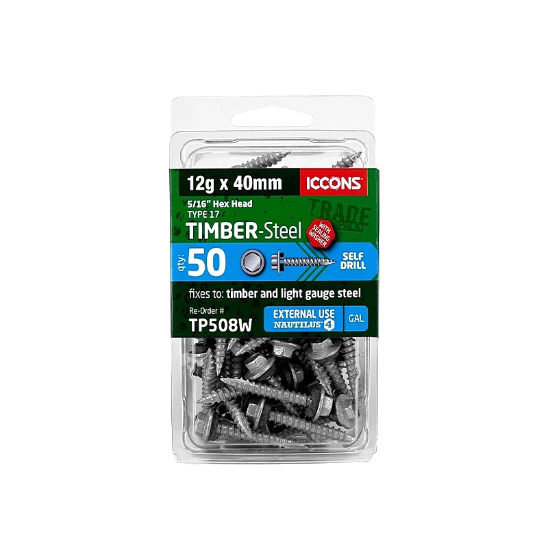 Trade Pack - Type 17 Hex with Sealing Washer - Coarse Thread
