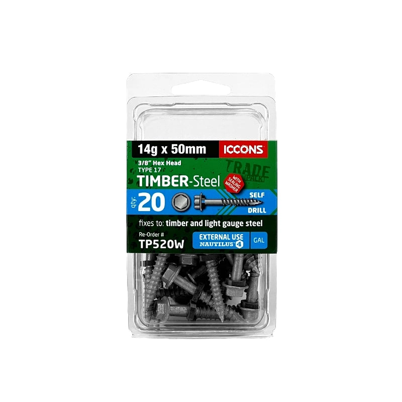 Trade Pack - Type 17 Hex with Sealing Washer - Coarse Thread