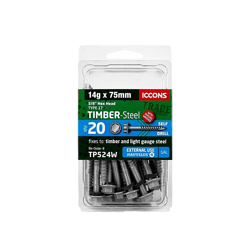 Trade Pack - Type 17 Hex with Sealing Washer - Coarse Thread