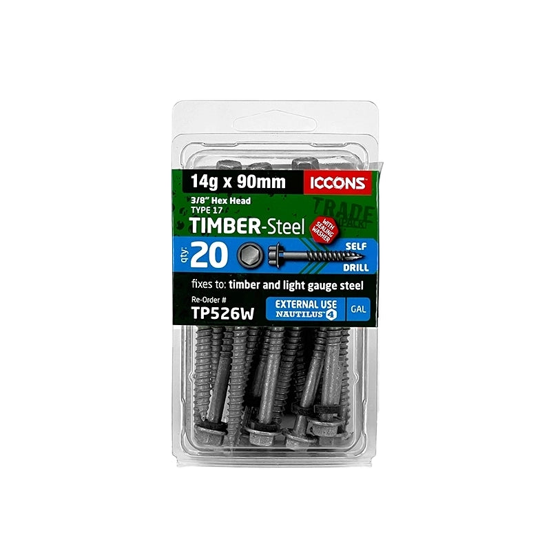 Trade Pack - Type 17 Hex with Sealing Washer - Coarse Thread
