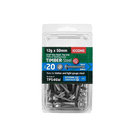 Trade Pack - Type 17 Hex Top Grip with Sealing Washer - Coarse Thread