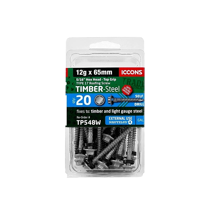 Trade Pack - Type 17 Hex Top Grip with Sealing Washer - Coarse Thread