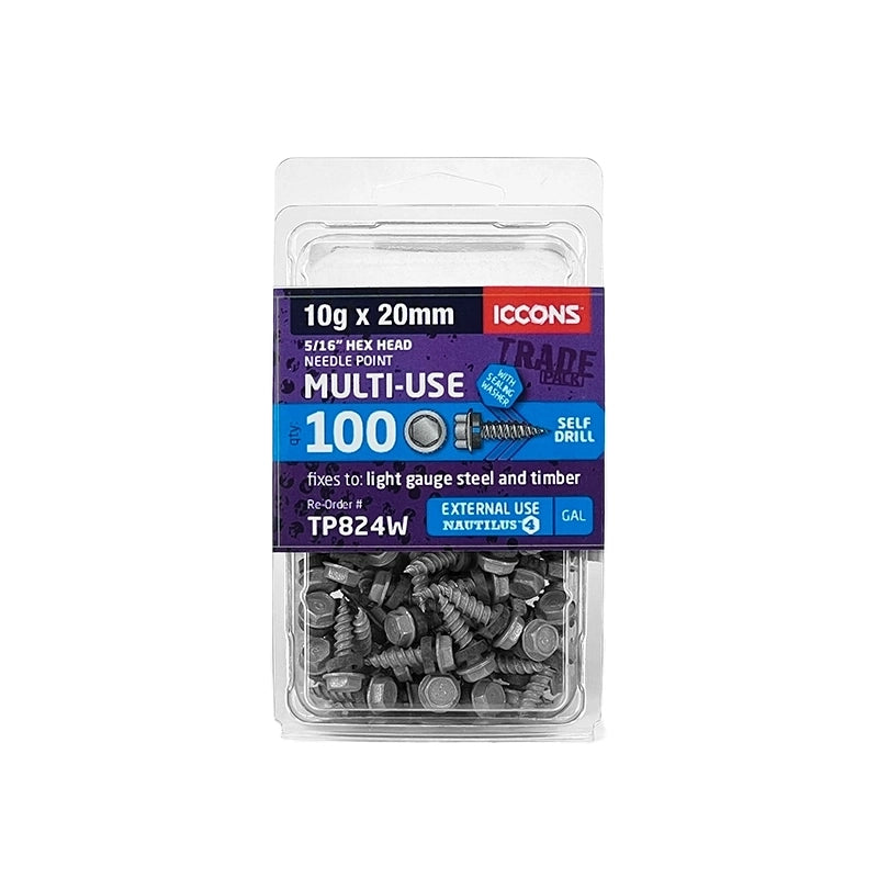 Trade Pack - Needle Point Hex Head with Sealing Washer